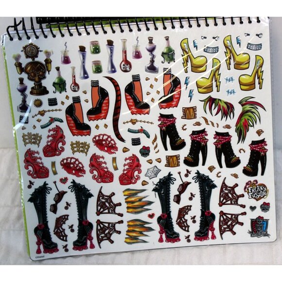 Monster High Freaky Fusion Sketch Portfolio Kit Book Fashion Design Art Stickers - Picture 5 of 11